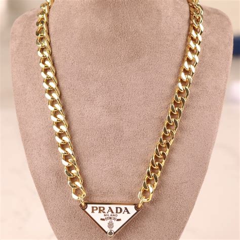 prada dupe necklace|prada necklace triangle dupe.